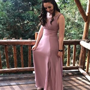 Long Chiffon Bridesmaid Dress Quartz Sz 6